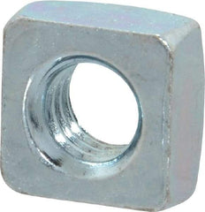 Value Collection - 3/8-16 Steel Square Nut - Zinc Plated, 5/8" Square Width x 21/64" Overall Height - Eagle Tool & Supply