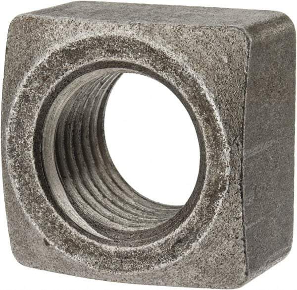 Value Collection - 1-1/4-7 Steel Square Nut - Uncoated, 1-7/8" Square Width x 1-3/32" Overall Height - Eagle Tool & Supply