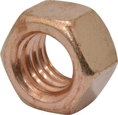 Value Collection - 3/8-16 UNC Silicon Bronze Right Hand Hex Nut - 9/16" Across Flats, 21/64" High, Uncoated - Eagle Tool & Supply