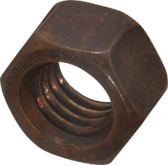 Value Collection - 1/2-13 UNC Silicon Bronze Right Hand Hex Nut - 3/4" Across Flats, 7/16" High, Uncoated - Eagle Tool & Supply