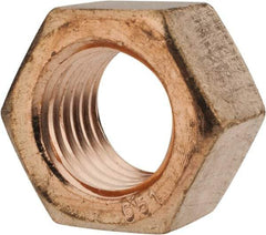 Value Collection - 1-8 UN Silicon Bronze Right Hand Hex Nut - 1-1/2" Across Flats, 55/64" High, Uncoated - Eagle Tool & Supply