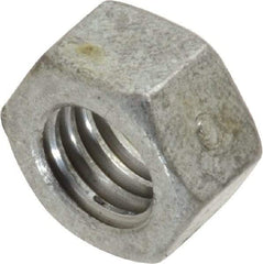 Value Collection - 3/8-16 UNC Steel Right Hand Hex Nut - 9/16" Across Flats, 21/64" High, Hot Dipped Galvanized Finish - Eagle Tool & Supply