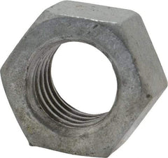 Value Collection - 1/2-13 UNC Steel Right Hand Hex Nut - 3/4" Across Flats, 7/16" High, Hot Dipped Galvanized Finish - Eagle Tool & Supply