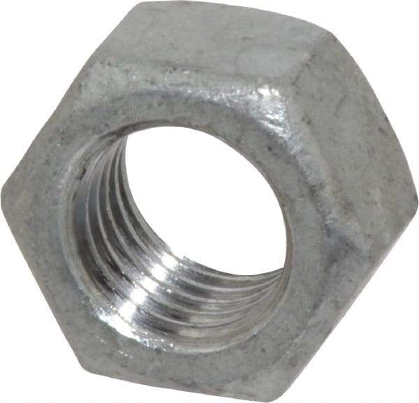 Value Collection - 3/4-10 UNC Steel Right Hand Hex Nut - 1-1/8" Across Flats, 41/64" High, Hot Dipped Galvanized Finish - Eagle Tool & Supply