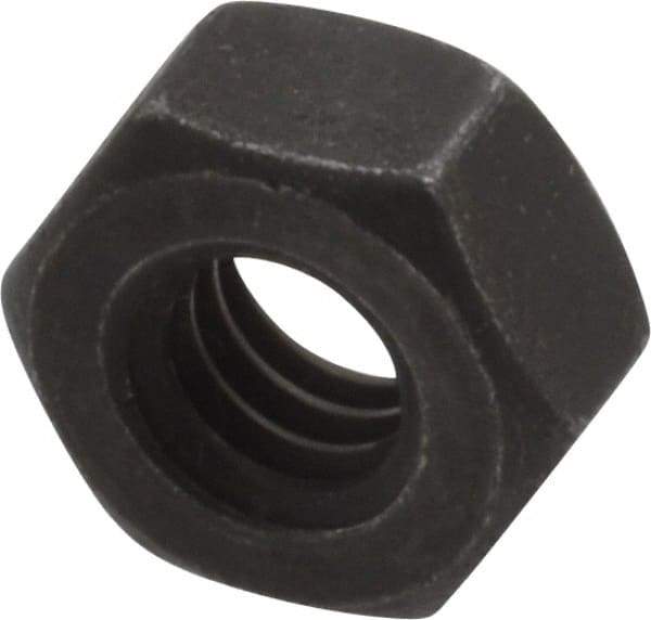 Value Collection - 1/4-20 UNC Steel Right Hand Hex Nut - 7/16" Across Flats, 7/32" High, Black Oxide Finish - Eagle Tool & Supply