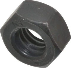 Value Collection - 5/16-18 UNC Steel Right Hand Hex Nut - 1/2" Across Flats, 17/64" High, Black Oxide Finish - Eagle Tool & Supply