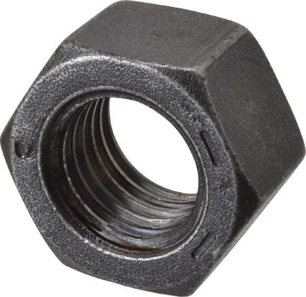 Value Collection - 1-8 UNC Steel Right Hand Hex Nut - 1-1/2" Across Flats, 55/64" High, Black Oxide Finish - Eagle Tool & Supply