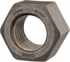 Value Collection - 1-1/8 - 7 UNC Steel Right Hand Hex Nut - 1-11/16" Across Flats, 31/32" High, Black Oxide Finish - Eagle Tool & Supply