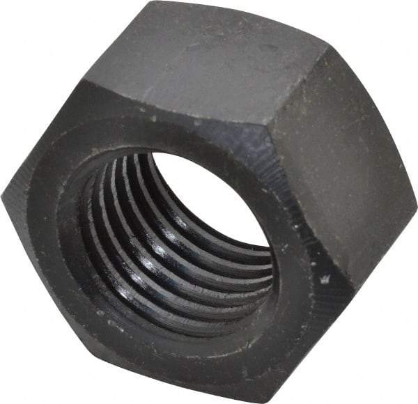 Value Collection - 1-1/4 - 7 UNC Steel Right Hand Hex Nut - 1-7/8" Across Flats, 1-1/16" High, Uncoated - Eagle Tool & Supply