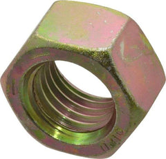 Value Collection - 7/8-9 UNC Steel Right Hand Hex Nut - 1-5/16" Across Flats, 3/4" High, Zinc Yellow Dichromate Finish - Eagle Tool & Supply