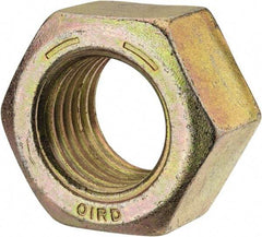 Value Collection - 1-3/8 - 6 UNC Steel Right Hand Hex Nut - 2-1/16" Across Flats, 1-11/64" High, Zinc Yellow Dichromate Finish - Eagle Tool & Supply