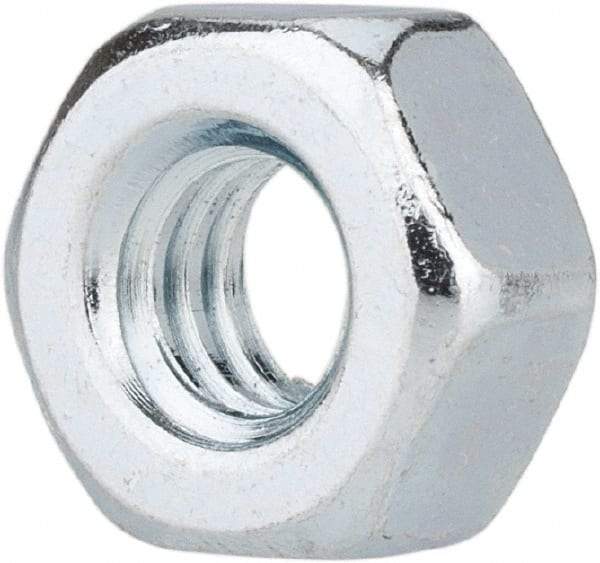 Value Collection - 1/4-20 UNC Steel Right Hand Hex Nut - 7/16" Across Flats, 7/32" High, Zinc-Plated Finish - Eagle Tool & Supply