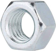 Value Collection - 1/2-13 UNC Steel Right Hand Hex Nut - 3/4" Across Flats, 7/16" High, Zinc-Plated Finish - Eagle Tool & Supply