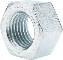 Value Collection - 1-1/4 - 7 UNC Steel Right Hand Hex Nut - 1-7/8" Across Flats, 1-1/16" High, Zinc-Plated Finish - Eagle Tool & Supply