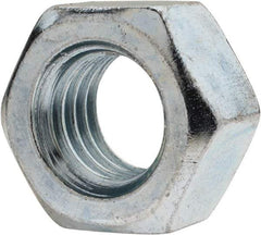 Value Collection - 9/16-12 UN Steel Right Hand Hex Nut - 7/8" Across Flats, 31/64" High, Zinc-Plated Finish - Eagle Tool & Supply