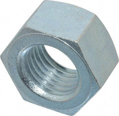 Value Collection - 1-1/4 - 7 UNC Steel Right Hand Hex Nut - 1-7/8" Across Flats, 1-1/16" High, Zinc-Plated Finish - Eagle Tool & Supply