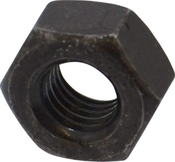 Value Collection - 1/4-28 UNF Steel Right Hand Hex Nut - 7/16" Across Flats, 7/32" High, Black Oxide Finish - Eagle Tool & Supply