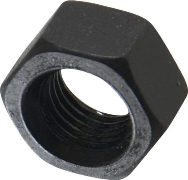 Value Collection - 7/16-20 UNF Steel Right Hand Hex Nut - 11/16" Across Flats, 3/8" High, Black Oxide Finish - Eagle Tool & Supply