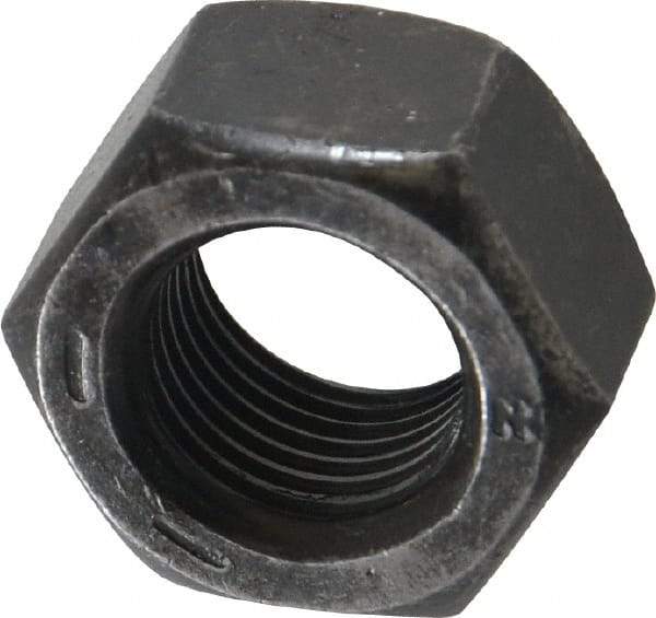 Value Collection - 9/16-18 UNF Steel Right Hand Hex Nut - 7/8" Across Flats, 31/64" High, Uncoated - Eagle Tool & Supply