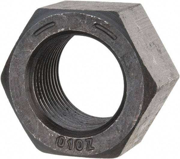 Value Collection - 1-1/8 - 12 UN Steel Right Hand Hex Nut - 1-11/16" Across Flats, 31/32" High, Uncoated - Eagle Tool & Supply