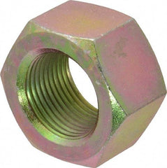 Value Collection - 1-1/8 - 12 UNF Steel Right Hand Hex Nut - 1-11/16" Across Flats, 31/32" High, Zinc Yellow Dichromate Finish - Eagle Tool & Supply