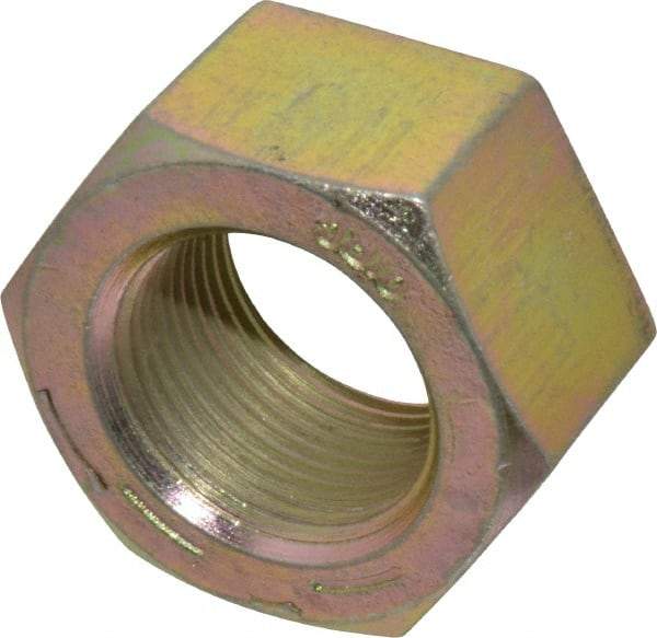 Value Collection - 1-1/4 - 12 UNF Steel Right Hand Hex Nut - 1-7/8" Across Flats, 1-1/16" High, Zinc Yellow Dichromate Finish - Eagle Tool & Supply