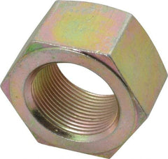 Value Collection - 1-1/2 - 12 UN Steel Right Hand Hex Nut - 2-1/4" Across Flats, 1-9/32" High, Zinc Yellow Dichromate Finish - Eagle Tool & Supply