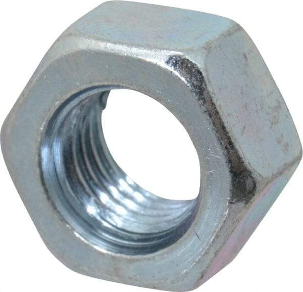 Value Collection - 5/16-24 UNF Steel Right Hand Hex Nut - 1/2" Across Flats, 17/64" High, Zinc-Plated Finish - Eagle Tool & Supply