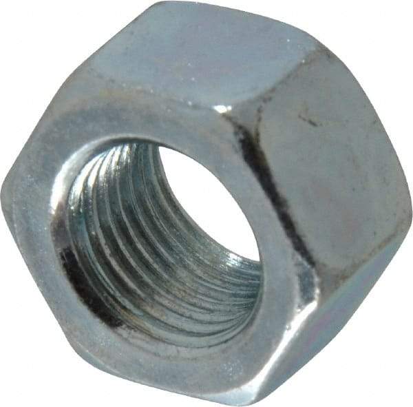 Value Collection - 1/2-20 UN Steel Right Hand Hex Nut - 3/4" Across Flats, 7/16" High, Zinc-Plated Finish - Eagle Tool & Supply