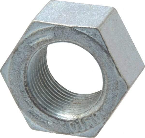 Value Collection - 7/8-14 UNF Steel Right Hand Hex Nut - 1-5/16" Across Flats, 3/4" High, Zinc-Plated Finish - Eagle Tool & Supply