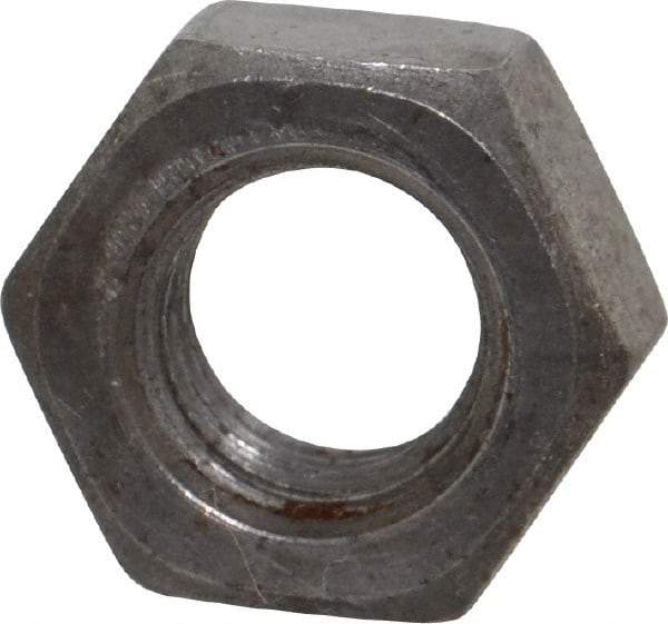 Value Collection - 7/16-14 UNC Steel Right Hand Hex Nut - 11/16" Across Flats, 3/8" High, Uncoated - Eagle Tool & Supply