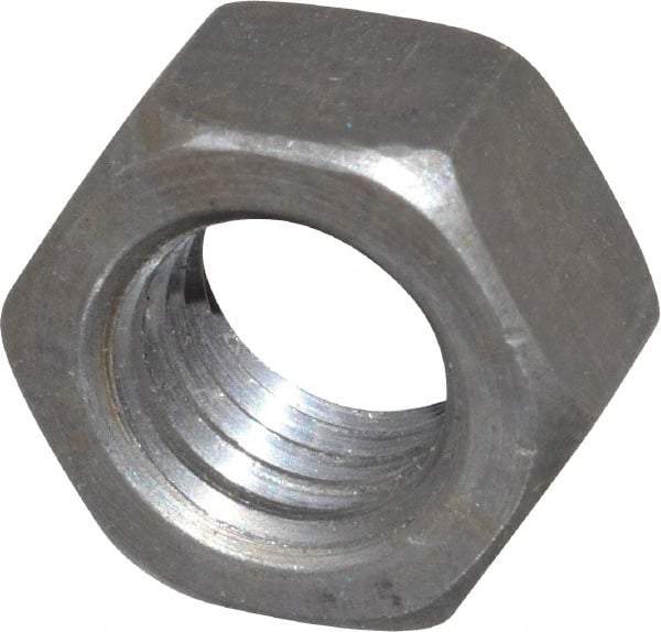 Value Collection - 1/2-13 UNC Steel Right Hand Hex Nut - 3/4" Across Flats, 7/16" High, Uncoated - Eagle Tool & Supply