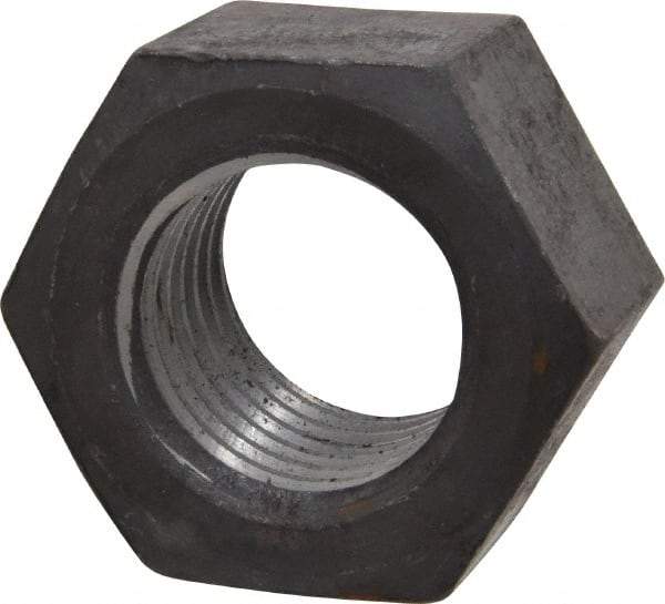 Value Collection - 1-1/2 - 6 UN Steel Right Hand Hex Nut - 2-1/4" Across Flats, 1-9/32" High, Uncoated - Eagle Tool & Supply