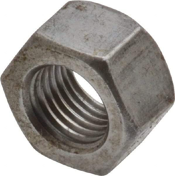 Value Collection - 3/8-24 UNF Steel Right Hand Hex Nut - 9/16" Across Flats, 0.3281" High, Uncoated - Eagle Tool & Supply