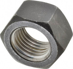 Value Collection - 1-1/2 - 6 UNC Steel Left Hand Hex Nut - 2-1/4" Across Flats, 1-9/32" High, Uncoated - Eagle Tool & Supply