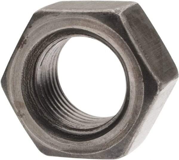 Value Collection - 1/2-20 UNF Steel Left Hand Hex Nut - 3/4" Across Flats, 7/16" High, Uncoated - Eagle Tool & Supply