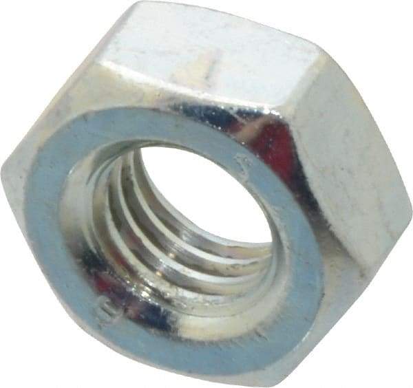 Value Collection - M10x1.50 Metric Coarse Steel Right Hand Hex Nut - 17mm Across Flats, 8mm High, Zinc-Plated Finish - Eagle Tool & Supply