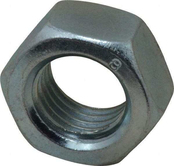 Value Collection - M24x3.00 Steel Right Hand Hex Nut - 36mm Across Flats, 19mm High, Zinc-Plated Finish - Eagle Tool & Supply