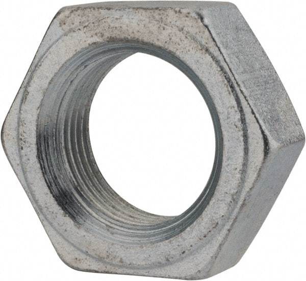 Value Collection - 1-1/8 - 12 UNF Steel Right Hand Hex Jam Nut - 1-11/16" Across Flats, 39/64" High, Zinc Clear Finish - Eagle Tool & Supply