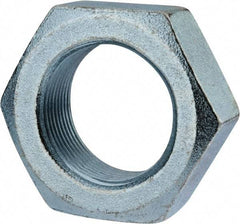 Value Collection - 1-1/2 - 12 UN Steel Right Hand Hex Jam Nut - 2-1/4" Across Flats, 27/32" High, Zinc-Plated Finish - Eagle Tool & Supply