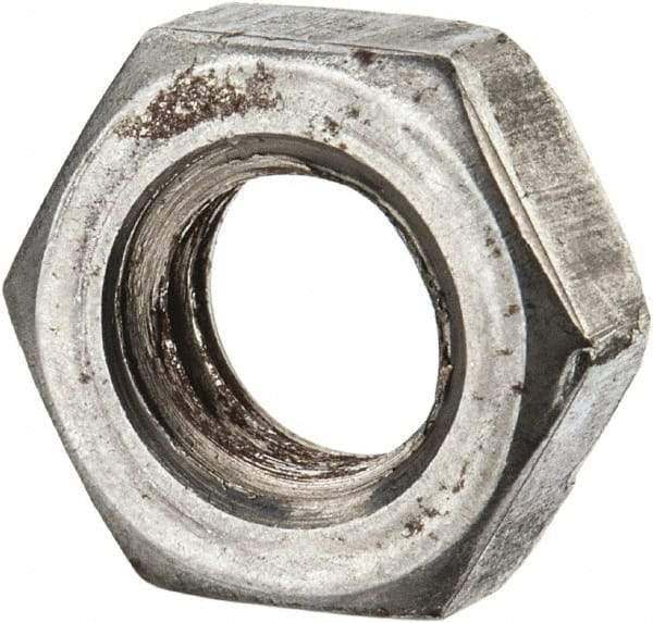 Value Collection - 5/16-18 UNC Steel Left Hand Hex Jam Nut - 1/2" Across Flats, 3/16" High, Uncoated - Eagle Tool & Supply