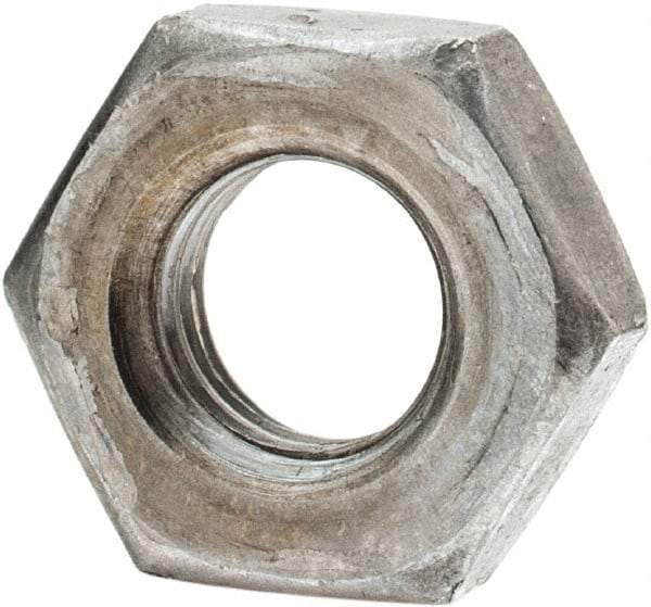 Value Collection - 1/4-28 UNF Steel Left Hand Hex Jam Nut - 7/16" Across Flats, 5/32" High, Uncoated - Eagle Tool & Supply