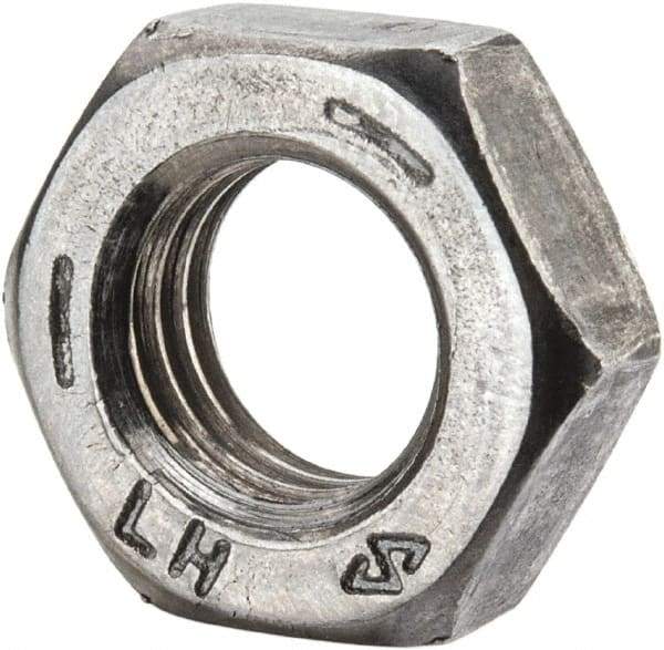 Value Collection - 5/16-24 UNF Steel Left Hand Hex Jam Nut - 1/2" Across Flats, 3/16" High, Uncoated - Eagle Tool & Supply