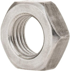 Value Collection - 7/16-20 UNF Steel Left Hand Hex Jam Nut - 11/16" Across Flats, 1/4" High, Uncoated - Eagle Tool & Supply