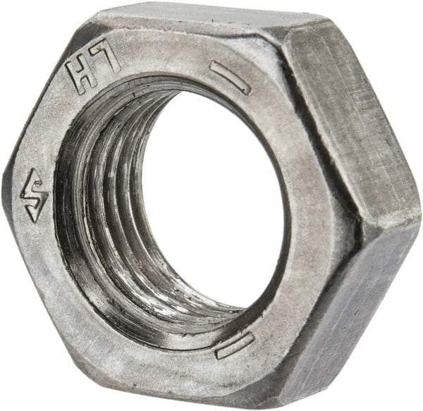 Value Collection - 1/2-20 UNF Steel Left Hand Hex Jam Nut - 3/4" Across Flats, 5/16" High, Uncoated - Eagle Tool & Supply