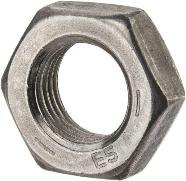 Value Collection - 9/16-18 UNF Steel Left Hand Hex Jam Nut - 7/8" Across Flats, 5/16" High, Uncoated - Eagle Tool & Supply