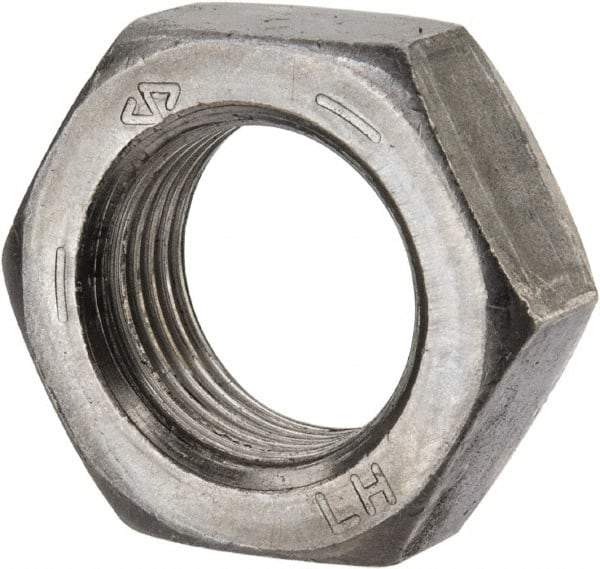 Value Collection - 3/4-16 UNF Steel Left Hand Hex Jam Nut - 1-1/8" Across Flats, 27/64" High, Uncoated - Eagle Tool & Supply