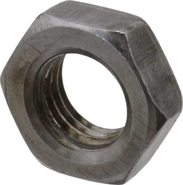 Value Collection - 7/16-20 UNF Steel Right Hand Hex Jam Nut - 11/16" Across Flats, 3/4" High, Uncoated - Eagle Tool & Supply