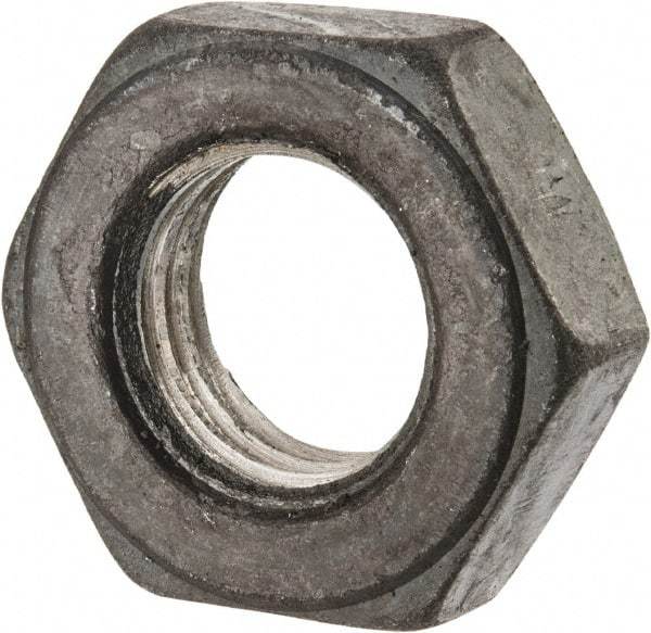 Value Collection - 7/8-9 UNC Steel Right Hand Heavy Hex Jam Nut - 1-7/16" Across Flats, 31/64" High, Uncoated, 2B Class of Fit - Eagle Tool & Supply