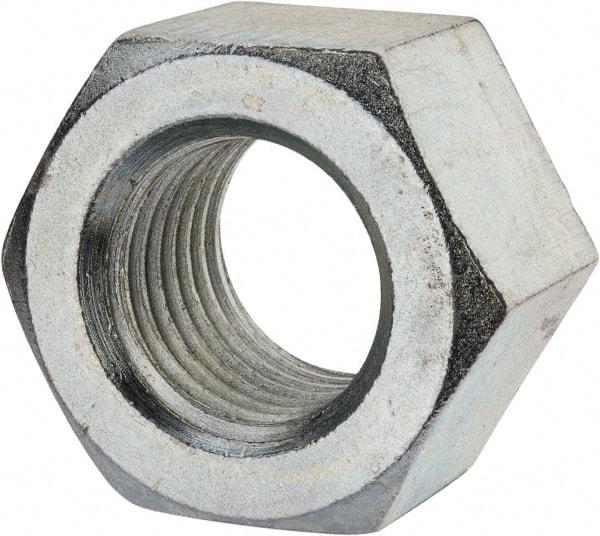 Value Collection - 2 - 4-1/2 UNC Steel Right Hand Heavy Hex Nut - 3-1/8" Across Flats, 1-31/32" High, Zinc Clear Finish - Eagle Tool & Supply